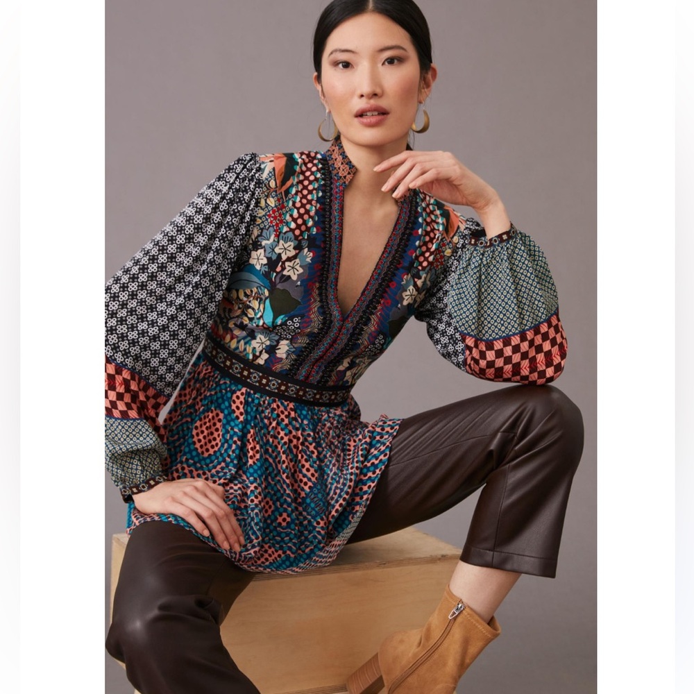 Anthropologie Multicolor Patterned Tunic